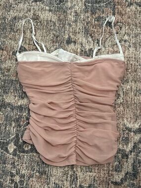 White Fox Boutique Ruched Camisole in Dusty Rose